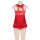 Plus Size Lovely red heart pattern babydoll