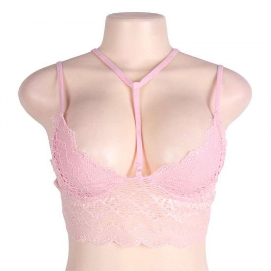 Pink Seductive Strappy Lace Bralette Top