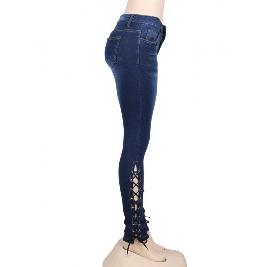 Plus Size Frenulum decoration Women Jeans 