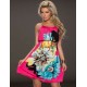 On Sale Multi Flowers Ladies Fashion Dress With belt