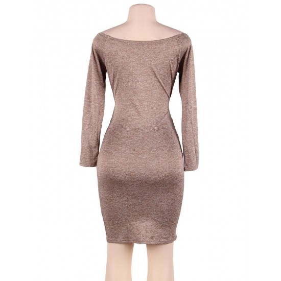 Long Sleeve Off-Shoulder Bodycon Dress