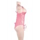 Pink Lace Open Bust Teddy