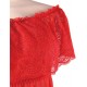 Valentine's Day Style Red Off-Shoulder Lace Sexy Babydoll