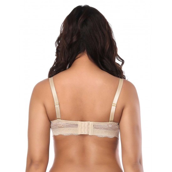 Beige high-quality lace comfortable T-shirt bra