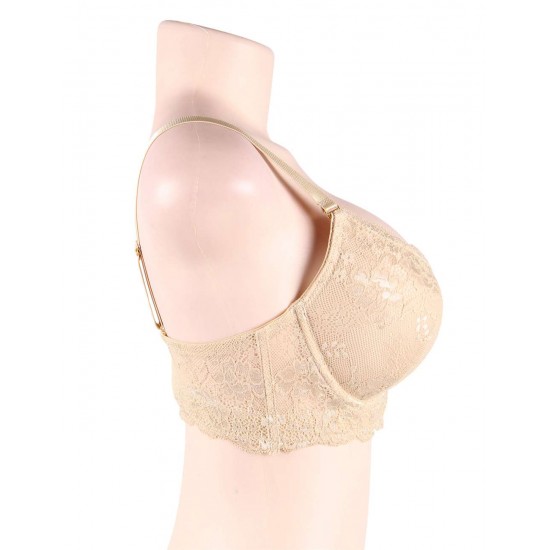 Beige high-quality lace comfortable T-shirt bra