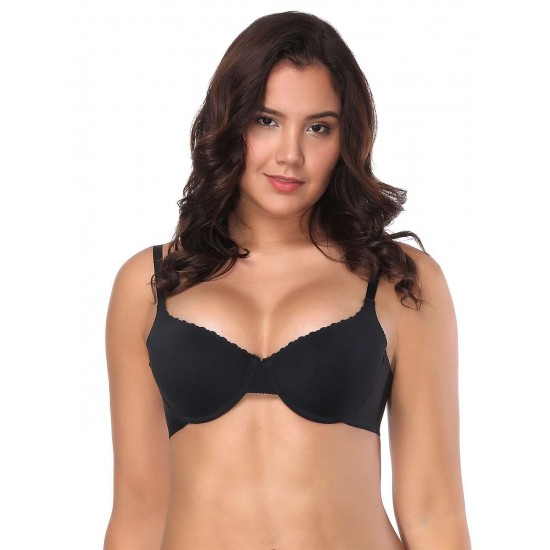 Black Smooth Seamless Push Up comfortable T-shirt bra