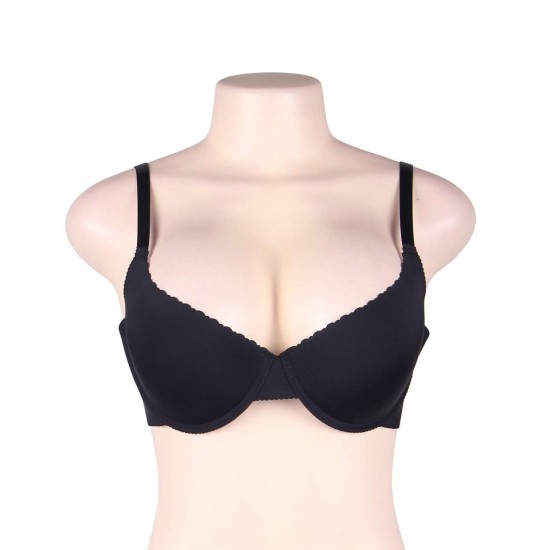 Black Smooth Seamless Push Up comfortable T-shirt bra