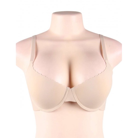 Beige Smooth Seamless Push Up comfortable T-shirt bra