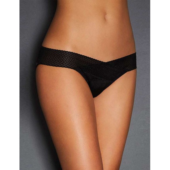 Plus Size Black Hollowed Out Ladies' Panty