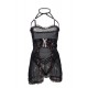 Black Sheer Mesh Halter Sexy Teddy