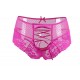 Plus Size Sexy Pink High Waist Lace Strappy Panty