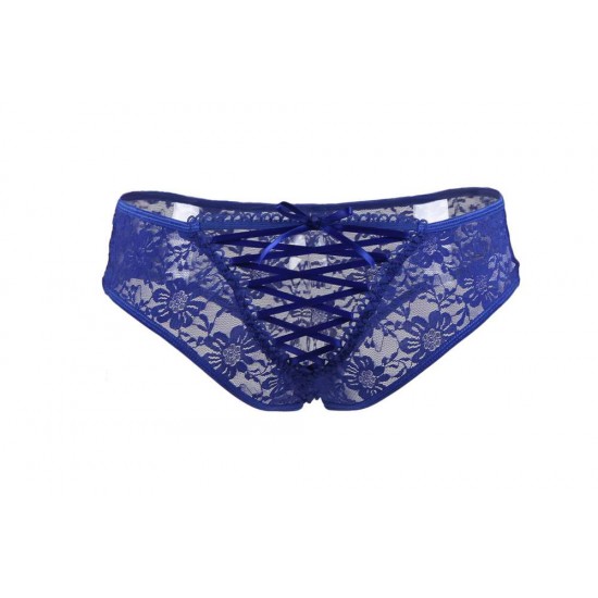 Plus SizeSexy Blue Lace Strappy Panty