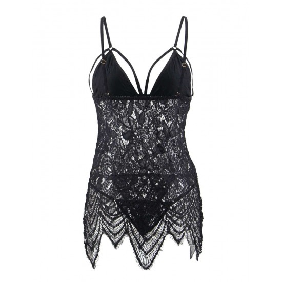 Black Byelashes Lace Elastic Band Sexy Babydoll