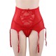 Plus Size Red Sexy Lace Garter Panty