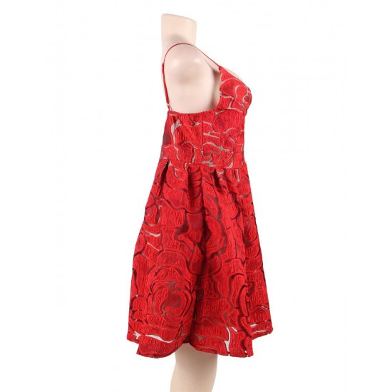 Flower Pattern Perspective Dress