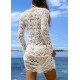 White Knitted Hollow out Beach Dress