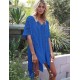 Blue Knitted Hollow out Beach Dress