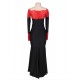 Plus Size Boat Neck Red Lace Evening Gown