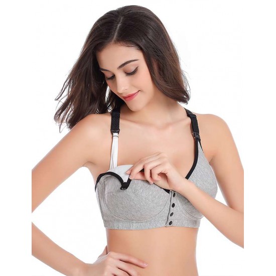 Front Opening Buckle Comfortable Breastfeeding Nursing Bra