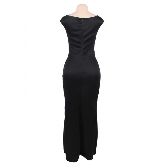 Black Sleeveless High Slit Sexy Evening Dress