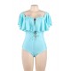 Ruffle Off-The-Shoulder One Piece Swimsuit