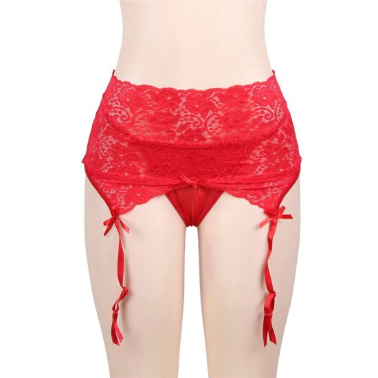 Red Sexy Lace Garter Panty