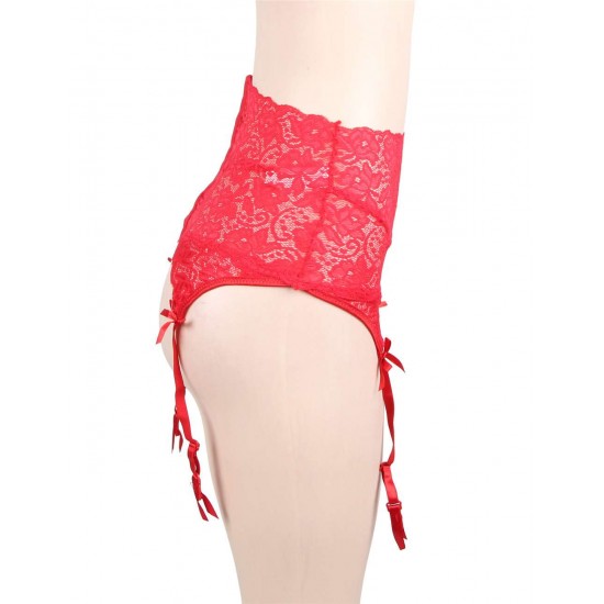 Red Sexy Lace Garter Panty