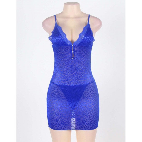 Blue Luxury Lace Babydoll