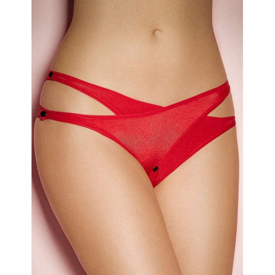 Plus Size Red Crisscross Cutout Thong