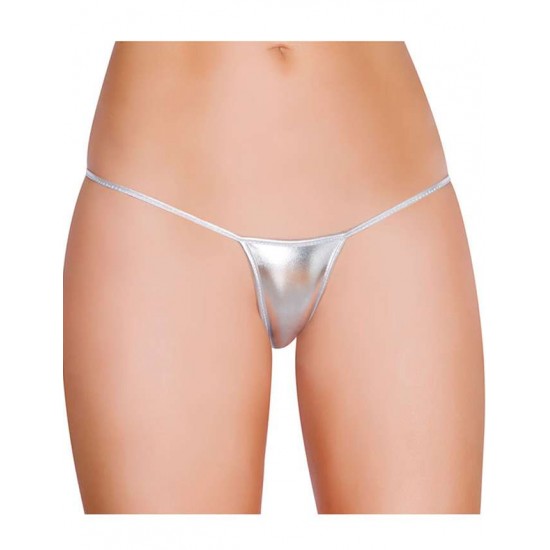 Plus Size Silvery Exotic Micro Shiny G String Thongs