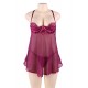 Featuring Velvet Underwire Cups With A Scalloped Lace Trim  Babydoll Set