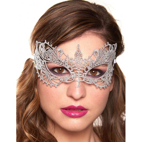 Glamorous Silver Lace Eye Mask