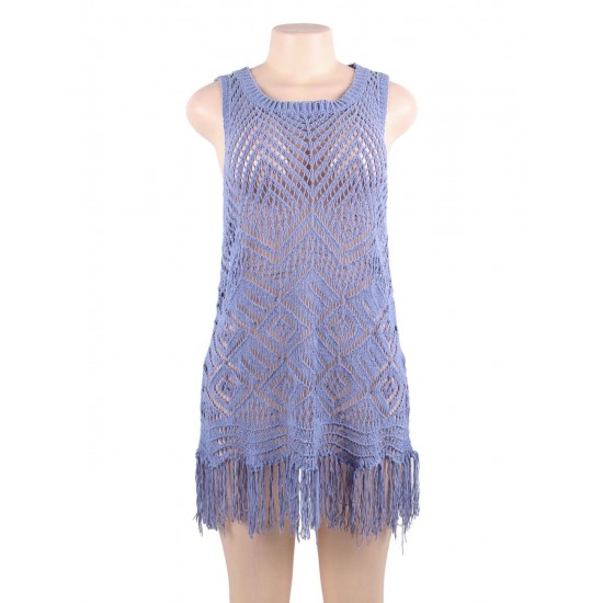 Chenille Knitted Hollow Out Beach Dress