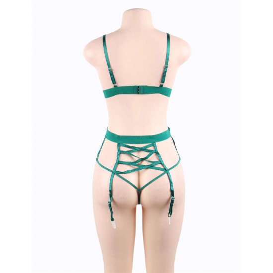 Plus Size Love Affair Green Lace Teddy 