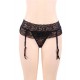 Plus Size Black Sexy Lace Garter Panty