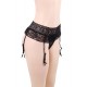 Plus Size Black Sexy Lace Garter Panty