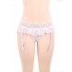 Plus Size White Sexy Lace Garter Panty