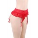 Plus Size Red Sexy Lace Garter Panty