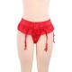 Plus Size Red Sexy Lace Garter Panty