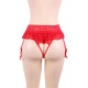 Plus Size Red Sexy Lace Garter Panty