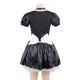 Halloween Satin French Maid Adult Uniform Fancy Dress Costume