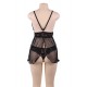 Black Elegant Backless Fly-away Babydoll