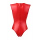 Plus Size Red Leather Open Bust Teddy