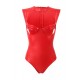 Red Leather Open Bust Teddy