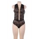 Black Deep V Exquisite Lace Teddy