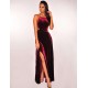 Slim Strap Halter Velvet Fashion Casual Long Dress