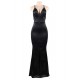 Black Elegant Halter Satin Slim Maxi Dress