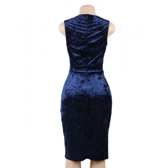 Velvet Sparkle Sleeveless Midi Vest Dress