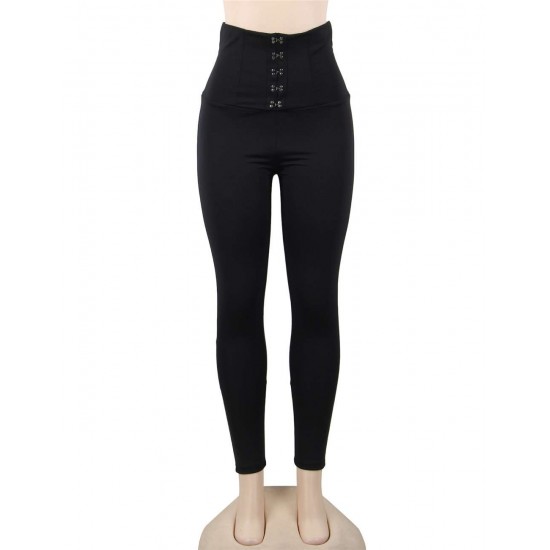 Sexy Black Corset Belt Yoga High Waist Leggings