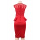 Red Sexy Luxury Rhinestone Embellished Lace Bodycon Dress